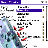[Sony Clie Jog Dial selecting beer]